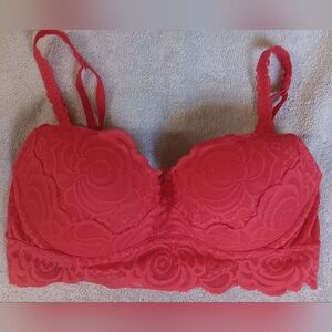 PINK Victoria's Secret Red Lace Bralette. Size S.